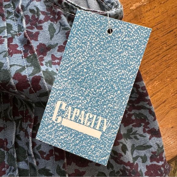 Vintage 90’s Chambray Floral Print Jumper Dress Deadstock New With Tags - Picture 5 of 6